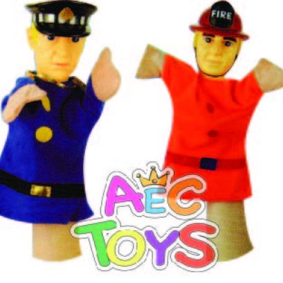 หุ่นมือนิทานหัวพลาสติก 3 มิติ ชุดที่ 1 ตำรวจ, นักดับเพลิง, บุรุษไปรษณีย์, หมอ  4 อาชีพ